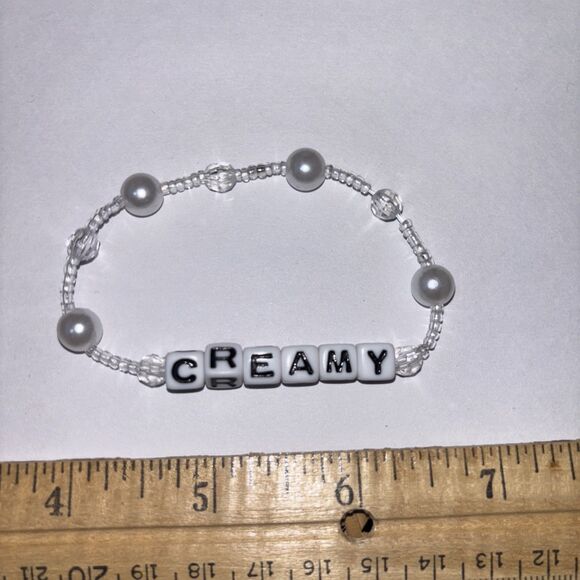 Multicolor “Creamy” Bracelet Adult Humor Beaded Handmade Naughty Accessories - Picture 3 of 3